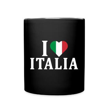 T-Shirt Ich liebe Italien Flagge T-Shirt Geschenkidee - Tasse einfarbig - Schwarz - Vorne