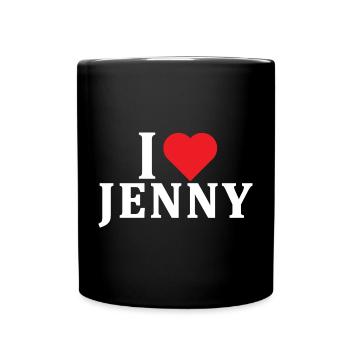 t-shirt I love Jenny t-shirt gift idea - Full Colour Mug - black - Front