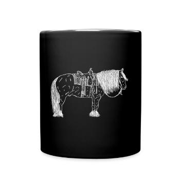 Horse with saddle - Full Colour Mug - black - Front