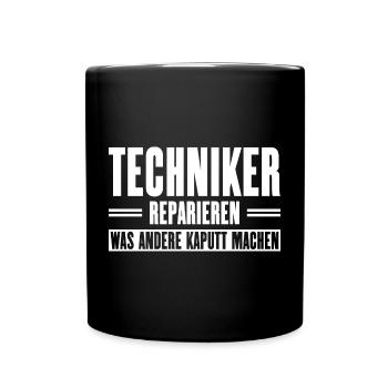 Service technician support slogan for craftsmen - Full Colour Mug - black - Front