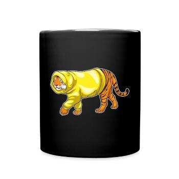 Sweat à capuche d’hiver Tigre - Mug uni - noir - Devant