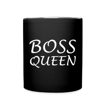 Boss Queen Geschenk Lady - Tasse einfarbig - Schwarz - Vorne