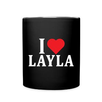 T-Shirt Ich liebe Layla T-Shirt Geschenkidee - Tasse einfarbig - Schwarz - Vorne