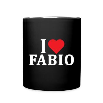 t-shirt I love Fabio t-shirt gift idea - Full Colour Mug - black - Front