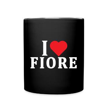 T-Shirt I love Flower T-Shirt Geschenkidee - Tasse einfarbig - Schwarz - Vorne