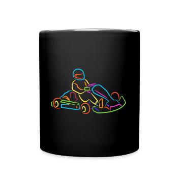 Go-Kart Go Karts bunt Motorsport Kart Rennen - Tasse einfarbig - Schwarz - Vorne