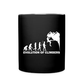 Evolution of climbers Bouldering - Full Colour Mug - black - Front