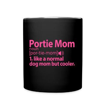 Portuguese Water Dog Portie PWD Mom Mama Frauchen - Tasse einfarbig - Schwarz - Vorne