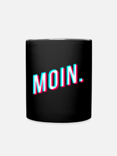 Moin. Glitcheffekt - Tasse einfarbig - Schwarz