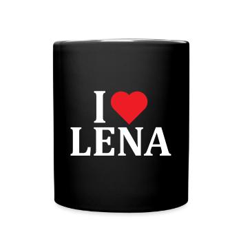 name t-shirt I love Lena t-shirt gift idea - Full Colour Mug - black - Front