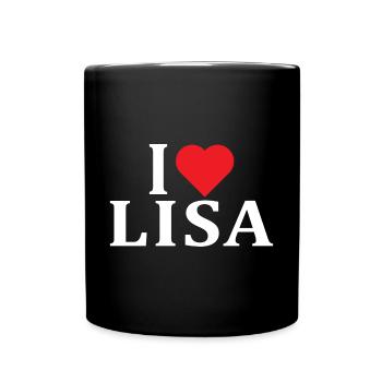 t-shirt nom J’aime Lisa idée cadeau t-shirt - Mug uni - noir - Devant