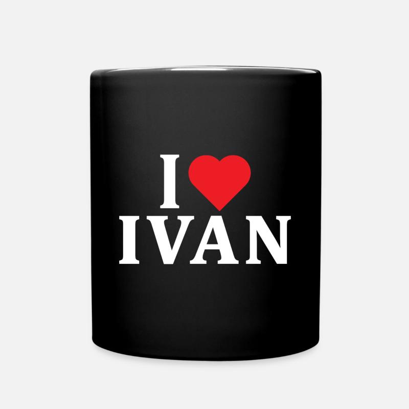Name T-Shirt I love Ivan T-Shirt Geschenkidee - Tasse einfarbig - Schwarz