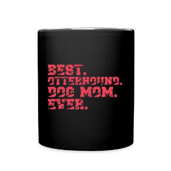 Otterhound Otterhund Mom Frauchen mit Spruch Pink - Tasse einfarbig - Schwarz - Vorne