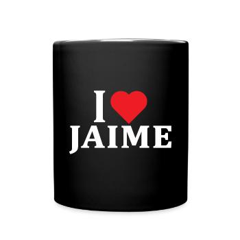 Name T-Shirt I love Jaime T-Shirt Geschenkidee - Tasse einfarbig - Schwarz - Vorne