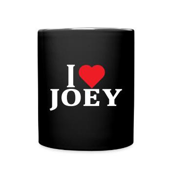 T-Shirt Name I love Joey T-Shirt Geschenkidee - Tasse einfarbig - Schwarz - Vorne