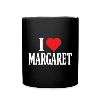 nom du t-shirt J’aime Margaret idée cadeau de t-shirt - Mug uni - noir - Devant