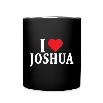 T-Shirt Name I love Joshua T-Shirt Geschenkidee - Tasse einfarbig - Schwarz - Vorne