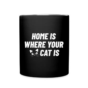 La maison est l’endroit où se trouve votre chat - Mug uni - noir - Devant