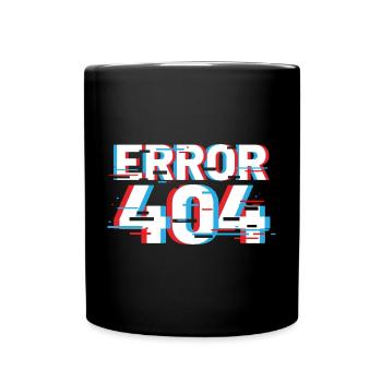 Error 404 Glitch - Full Colour Mug - black - Front