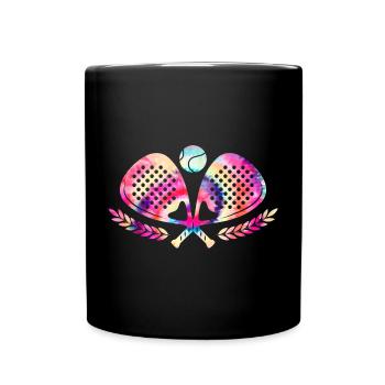Padel Tennis Tie Dyed - Full Colour Mug - black - Front