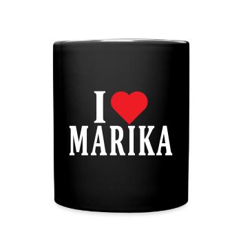 nom t-shirt J’aime Marika idée cadeau t-shirt - Mug uni - noir - Devant