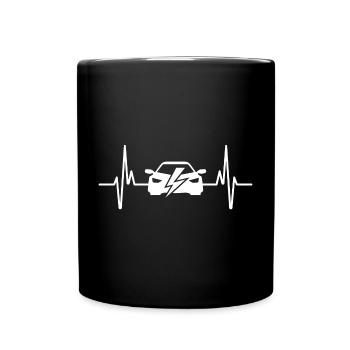 E-Car Heartbeat Outfit for Car Fans Heartbeat - Full Colour Mug - black - Front
