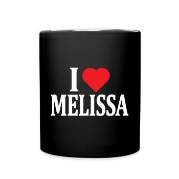 name t-shirt I love Melissa t-shirt gift idea - Full Colour Mug - black - Front