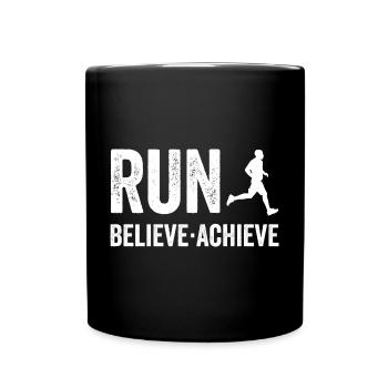 Marathon - Run. Believe. Achieve. - Full Colour Mug - black - Front