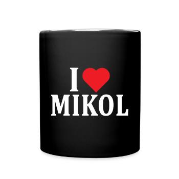 nom du t-shirt J’adore Mikol idée cadeau t-shirt - Mug uni - noir - Devant