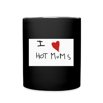 I love Hot Mums - Full Colour Mug - black - Front