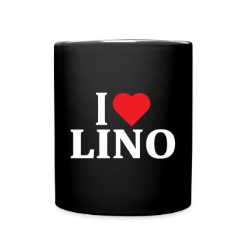 nom du t-shirt J’adore Lino idée cadeau t-shirt - Mug uni - noir - Devant