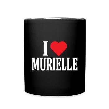 nom du t-shirt J’aime l’idée cadeau du t-shirt Murielle - Mug uni - noir - Devant
