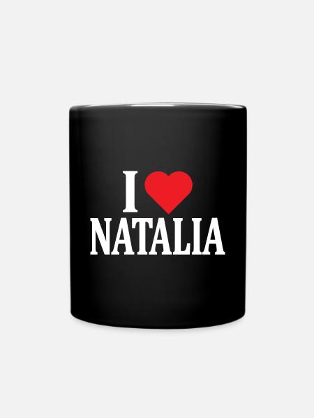 T-Shirt Name I love Natalia T-Shirt Geschenkidee - Tasse einfarbig - Schwarz