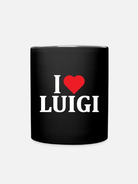 T-Shirt I Love Luigi T-Shirt Geschenkidee - Tasse einfarbig - Schwarz