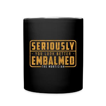 Gravedigger, funeral, coffin, mourning - Full Colour Mug - black - Front