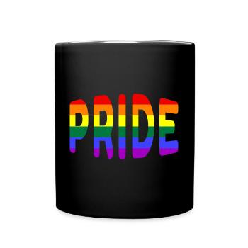 Pride logo Rainbow LGBT - Full Colour Mug - black - Front