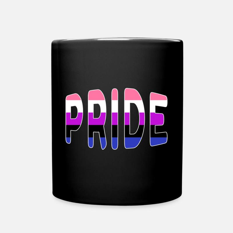 Pride logo Genderfluid - Full Colour Mug - black