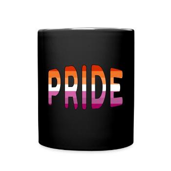 Pride-Logo Lesbisch - Tasse einfarbig - Schwarz - Vorne