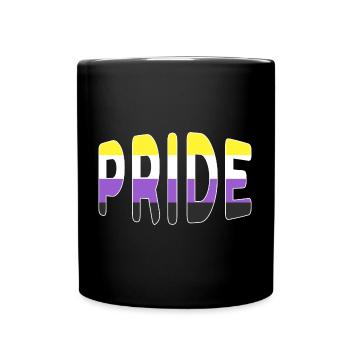 Pride-Logo Nicht binär - Tasse einfarbig - Schwarz - Vorne