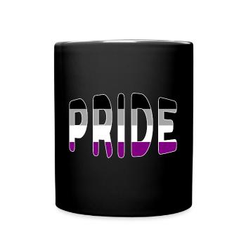 Pride-Logo asexuell - Tasse einfarbig - Schwarz - Vorne
