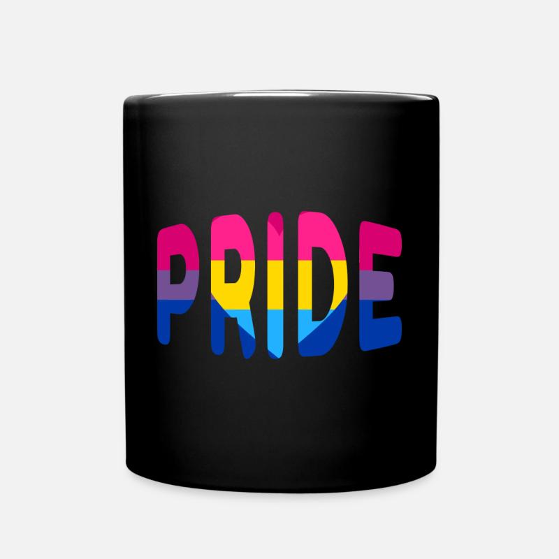 Pride-Logo Bisexuell Panromantisch - Tasse einfarbig - Schwarz