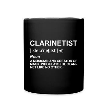 Klarinettenspieler Definition - Tasse einfarbig - Schwarz - Vorne