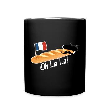 Oh La La - French Baguette - Full Colour Mug - black - Front