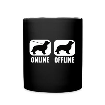 En ligne hors ligne Golden Retriever Chien Chiens Goldie - Mug uni - noir - Devant