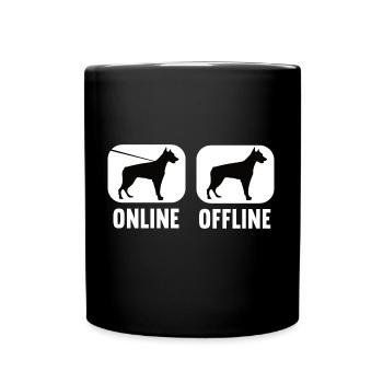 Doberman en ligne hors ligne Doberman Chien de garde - Mug uni - noir - Devant