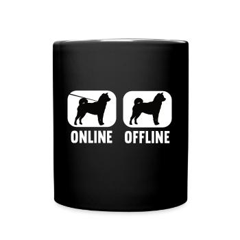 Online Offline Shiba Inu Shiba Owner Shiba - Full Colour Mug - black - Front