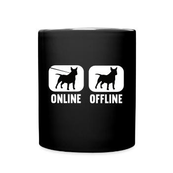 En ligne hors ligne Bull Terrier Chiens Chien Race de chien - Mug uni - noir - Devant