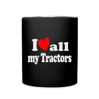 J’aime tous mes tracteurs - Mug uni - noir - Devant