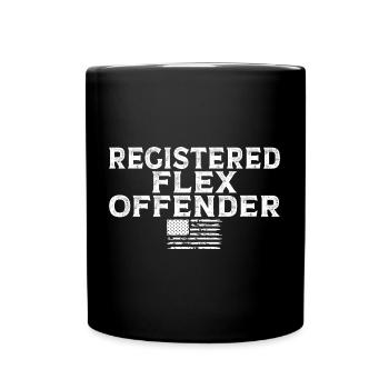 Culturisme drôle de délinquant enregistré flex - Mug uni - noir - Devant