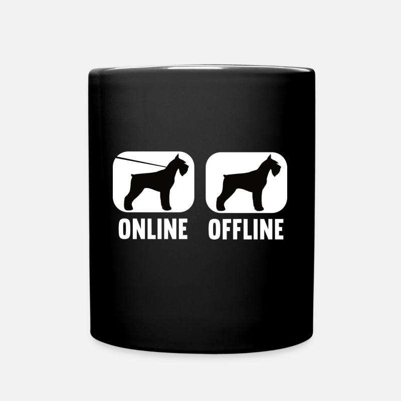 En ligne hors ligne Schnauzer Schnauzer géant Schnauzer Schnauzer - Mug uni - noir